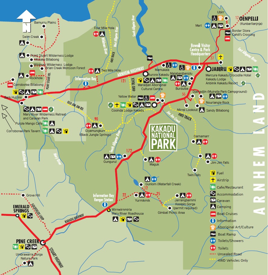 Kakadu map Australia's Northern Territory Crikey Camper Hire